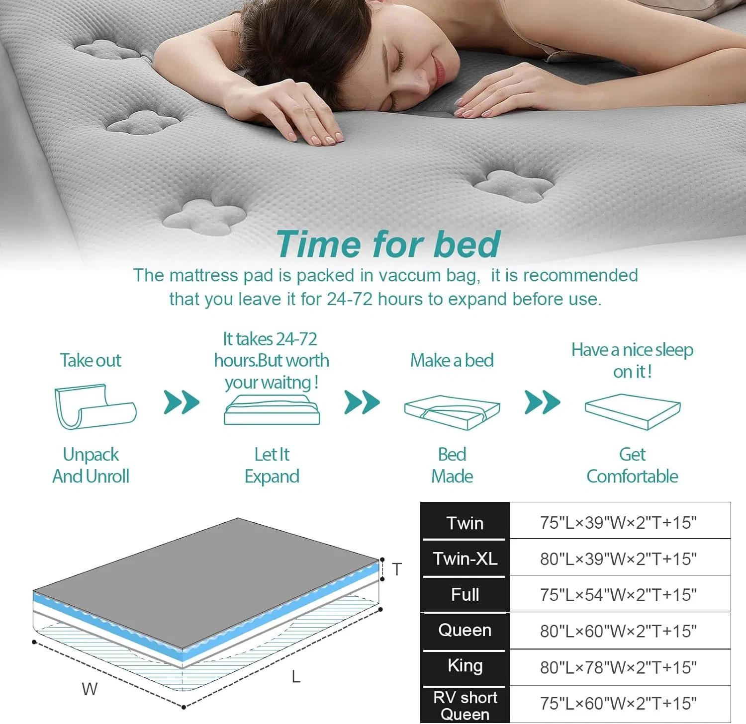 Premium Memory Foam Queen Mattress Topper with Moisture-Wicking Technology