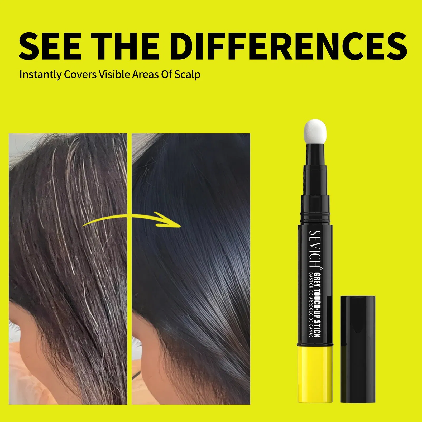 Custom Logo Waterproof Root Touch up Concealer Cover Grey Hair Pen Quick 3-Color Black Hair Dye Cream Stick