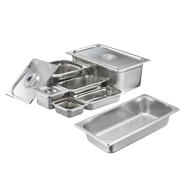 Hot Sale Multi Sizes Gastronorm Food Container Stainless Steel Gn Pan for Restaurant Kitchen Equipment Steam Table Pan