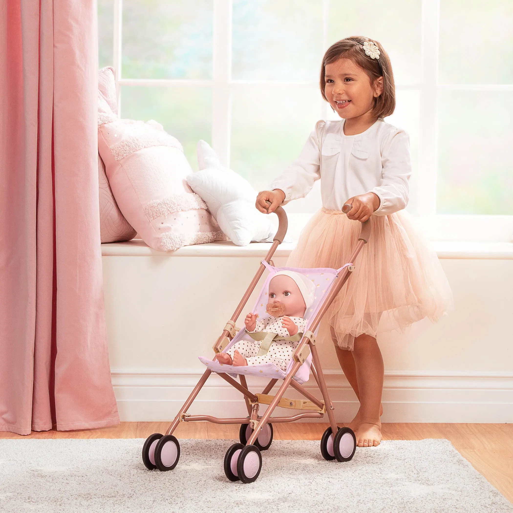 Folding Frame Star Print Sturdy Design Umbrella Stroller Toddler Pushchair