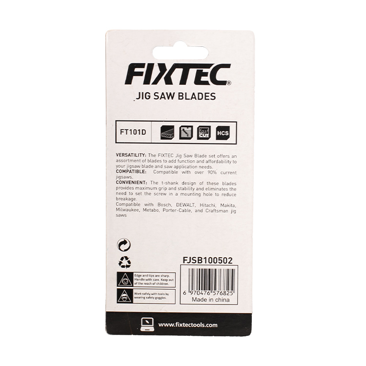 Fixtec Hcs Jig Saw Blades Reciprocating 5PCS Jigsaw Blade