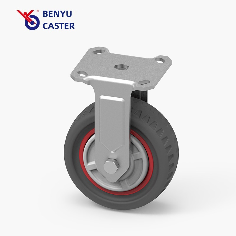 8 Inch Heavy Duty PU Industrial Wheel Swivel Fixed Caster Cart Equipment Wheels with Brake