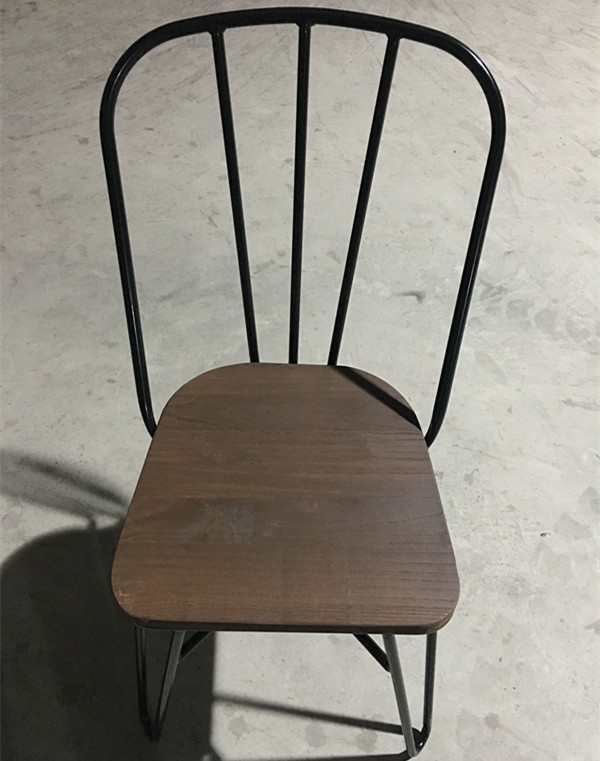 Стул обеденный металлический деревянное сиденье ресторан