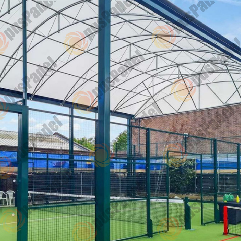 China Padel Court Supplier High Quality Waterproof Padel Tennis Court Roof with Hot-DIP Galvanized Steel Tubes