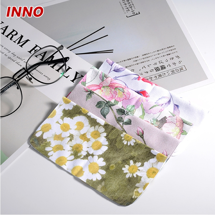 Inno-B04 Faux-Suede Colorful Lens and Screen Cleaning Cloth; High-Quality Microfiber Eyewear Cloth