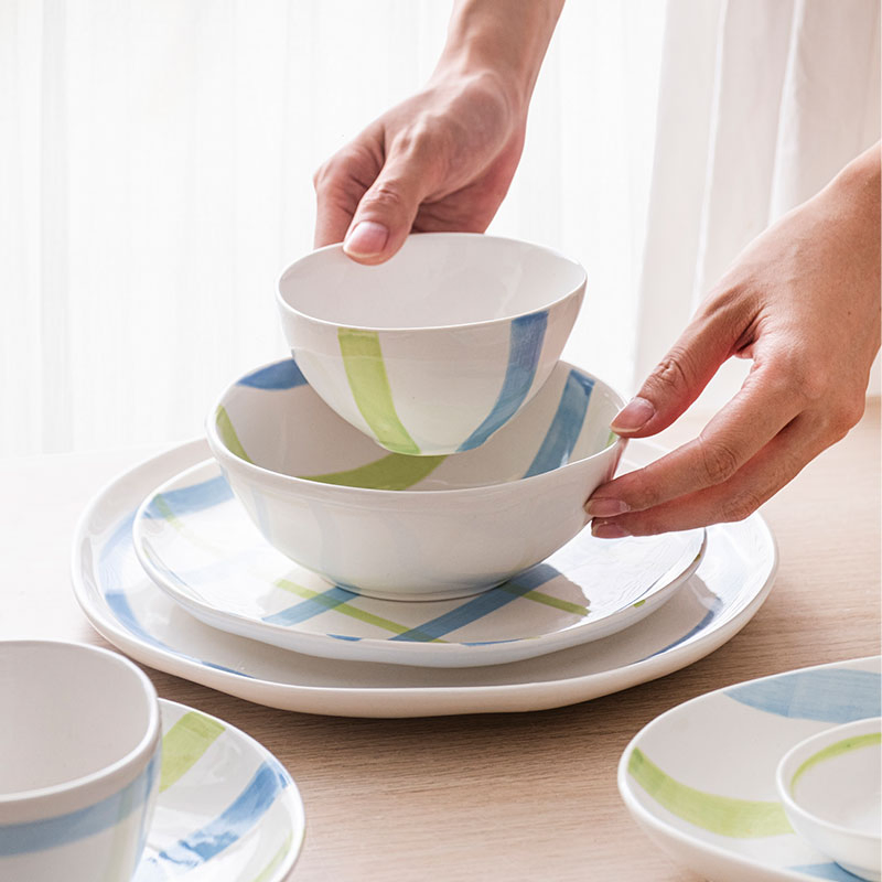 Handpainted Nordic Tableware Plates Sets Dinnerware Classic Dishes Sets