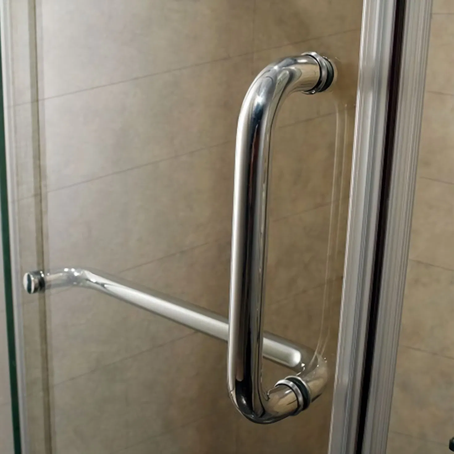 Stainless Steel Shower Room Bathroom Tempered Sliding Glass Door Handle (01-109)