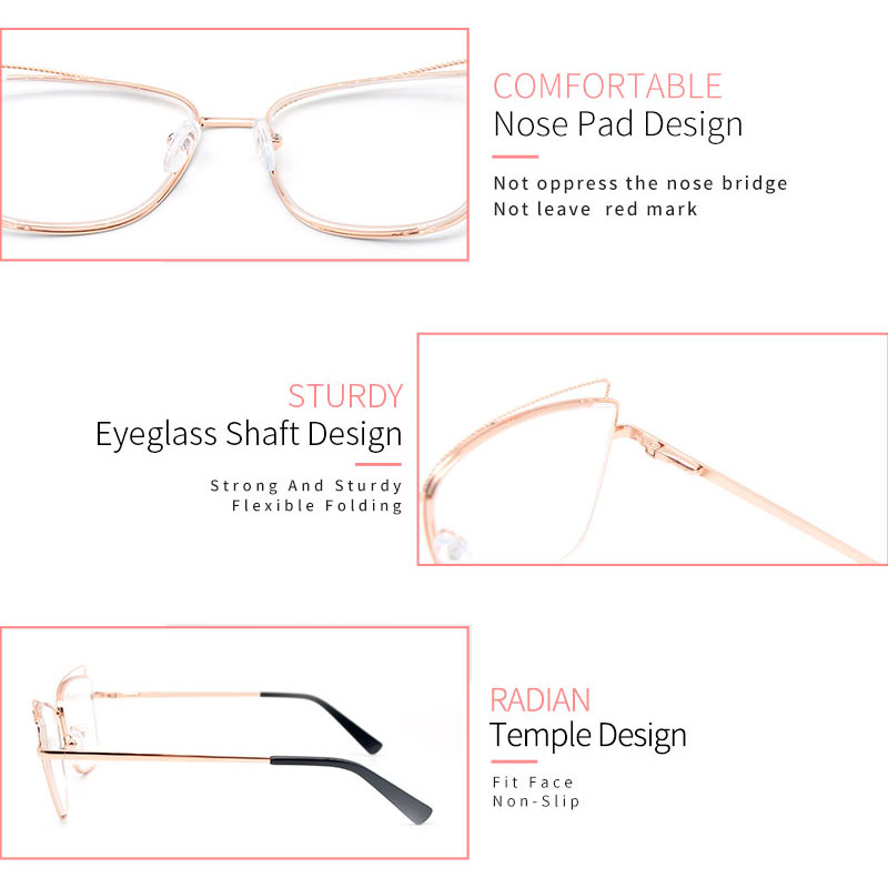 2023 New Fashion Stainless Steel Women Eyeglasses Optical Frame Eyewear