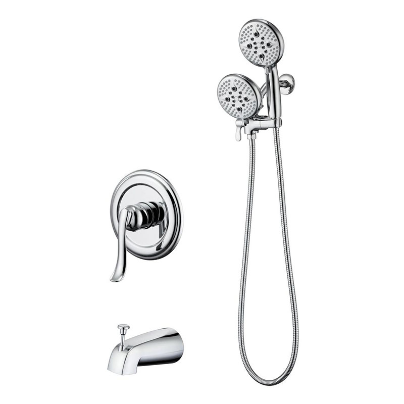Bathroom 3 Modes Pressure Balance Valve Chrome Brass Concealed Shower Set