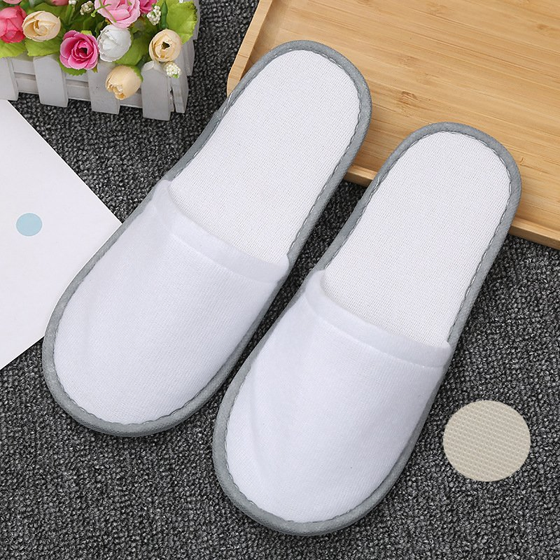 Custom Logo Closed Toe Printing Logo Disposable Hotel Slippers Hot Sale