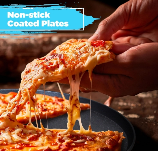 Countertop Pizza Maker 12 Inch Pizzas Machine, Newly Improved Cool-Touch Handle Non-Stick Plates Pizza Oven & Calzone Maker, Electric Oven for Home or School