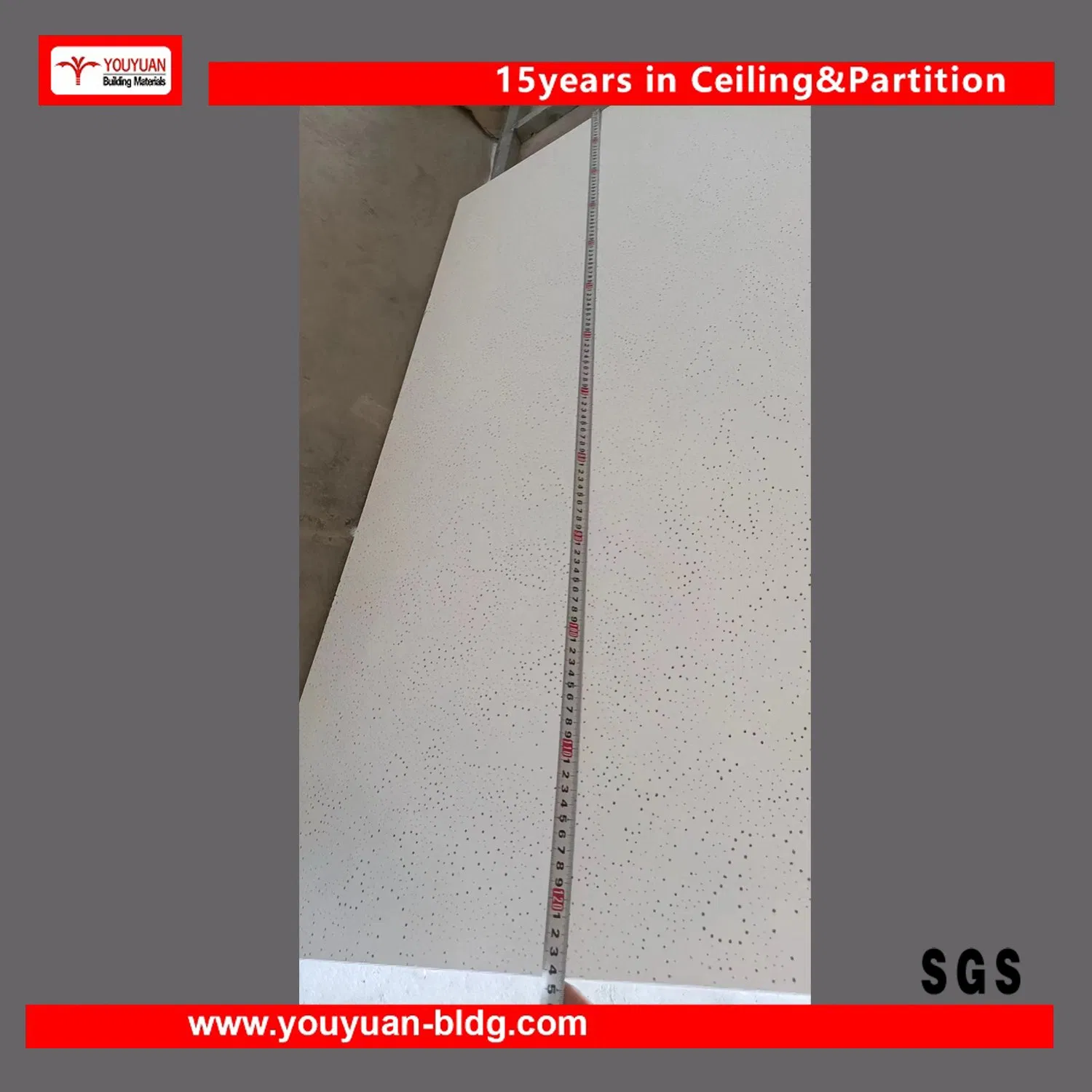 Mineral Fiber Acoustic False Ceiling 595X595/600X600mm Thickness