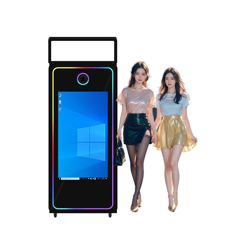 Mirror 70" Photo Booth with 43" Touch Screen DSLR Selfie Magic Photobooth