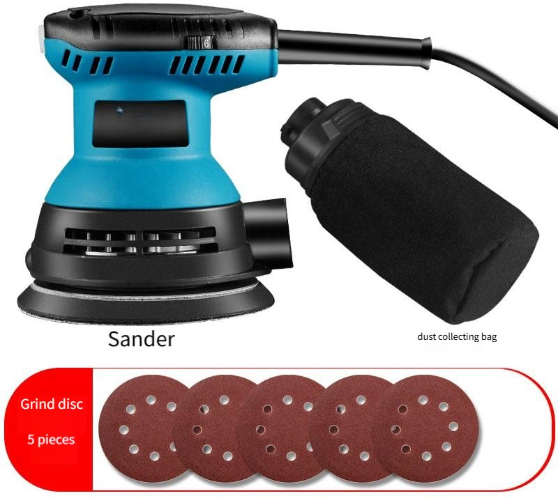 Professional 125mm 300W Electric Sander with Dust Extraction Port for Wood Polishing and Surface Sanding