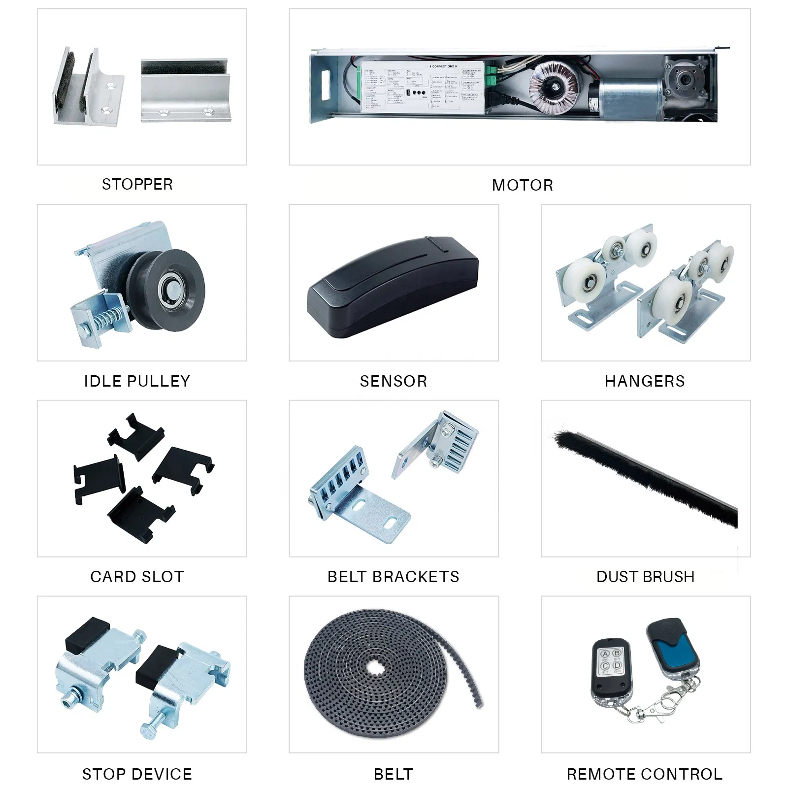 Aluminium Alloy 120kg Industrial Hotel Commercial Automatic Operators Glass Sliding Door with Dunker Motor
