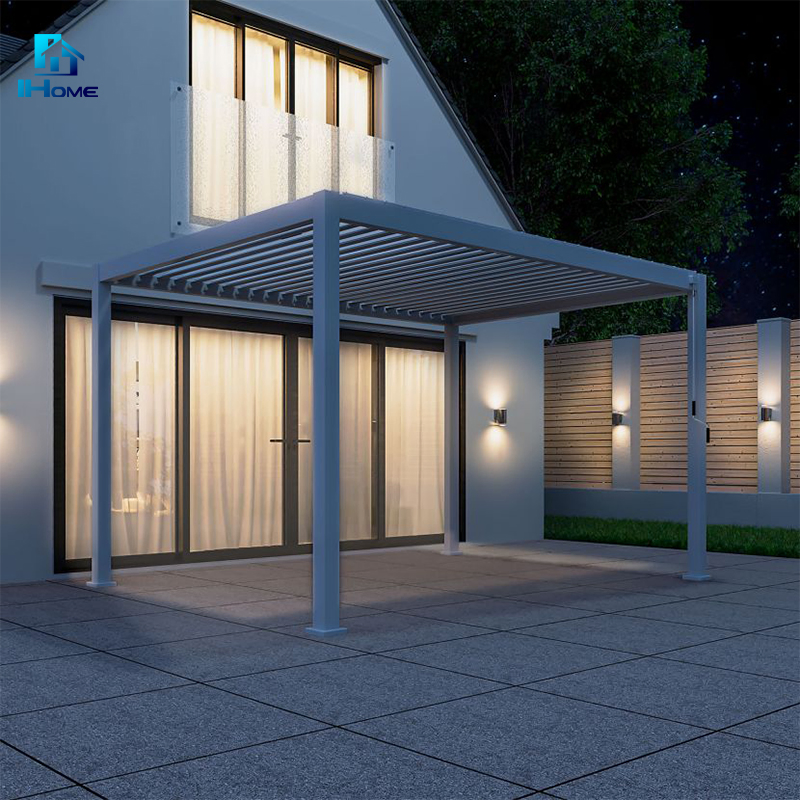German Luxury Fancy Garden Designs Louvered Roof Outdoor Weatherproof Aluminum Retractable Motorized Arches Arbours Pergola
