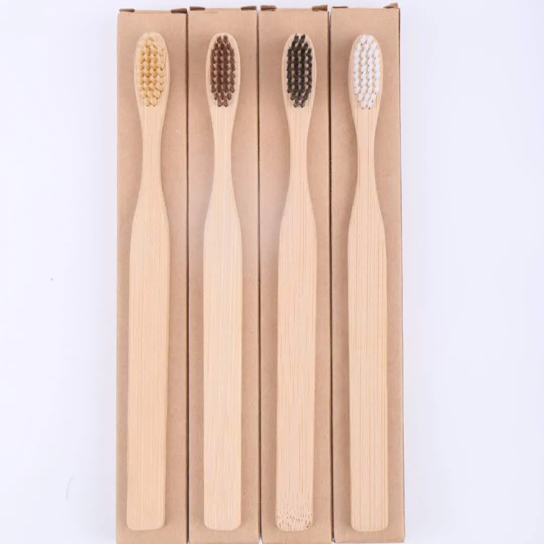 Bamboo Toothbrush with Customised Packing and Logo for Hotels, Travel