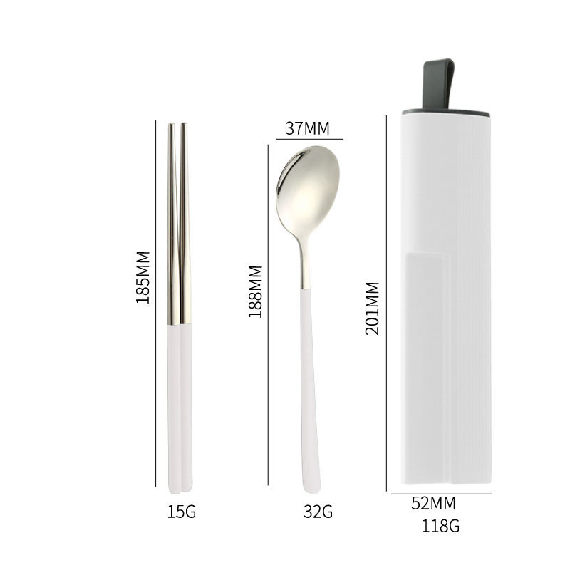 Portable Cutlery Gift: Three Piece Fork Spoon Chopsticks Set