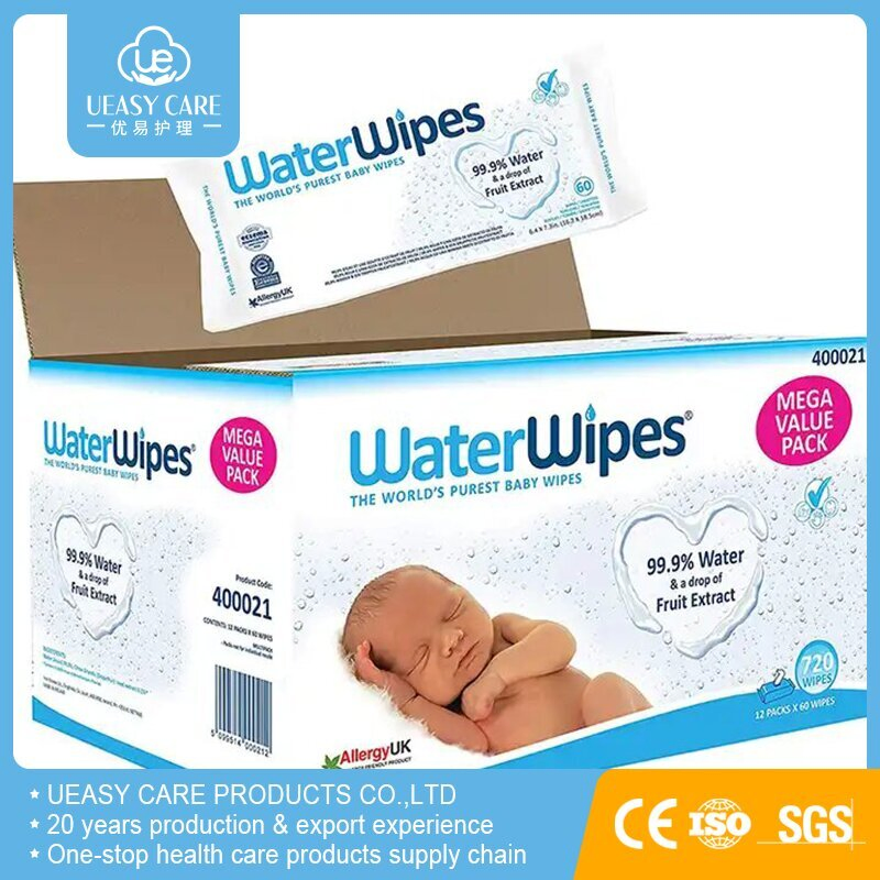 Eco-Friendly Bamboo Fiber Purified Water Alcohol-Free Flushable Baby Wipes Professional Wet Wipes Manufacturer Factory Baby Care Cleaning Product Skincare Wipe