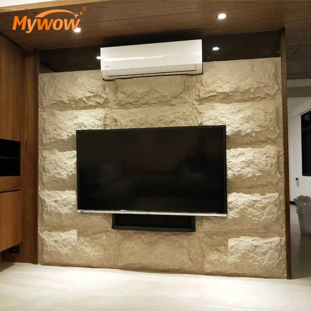 Guangzhou Factory Price Luxury Interior Exterior PU Mushroom Faux Stone Wall Panel