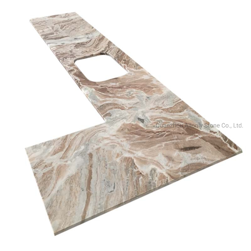 Wholesale Fantasy Brown Granite Bathroom Counertop Vanity with Undermount Ceramic Sink