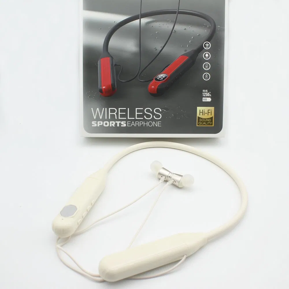 Беспроводные наушники BT-16 бежевые, шейные