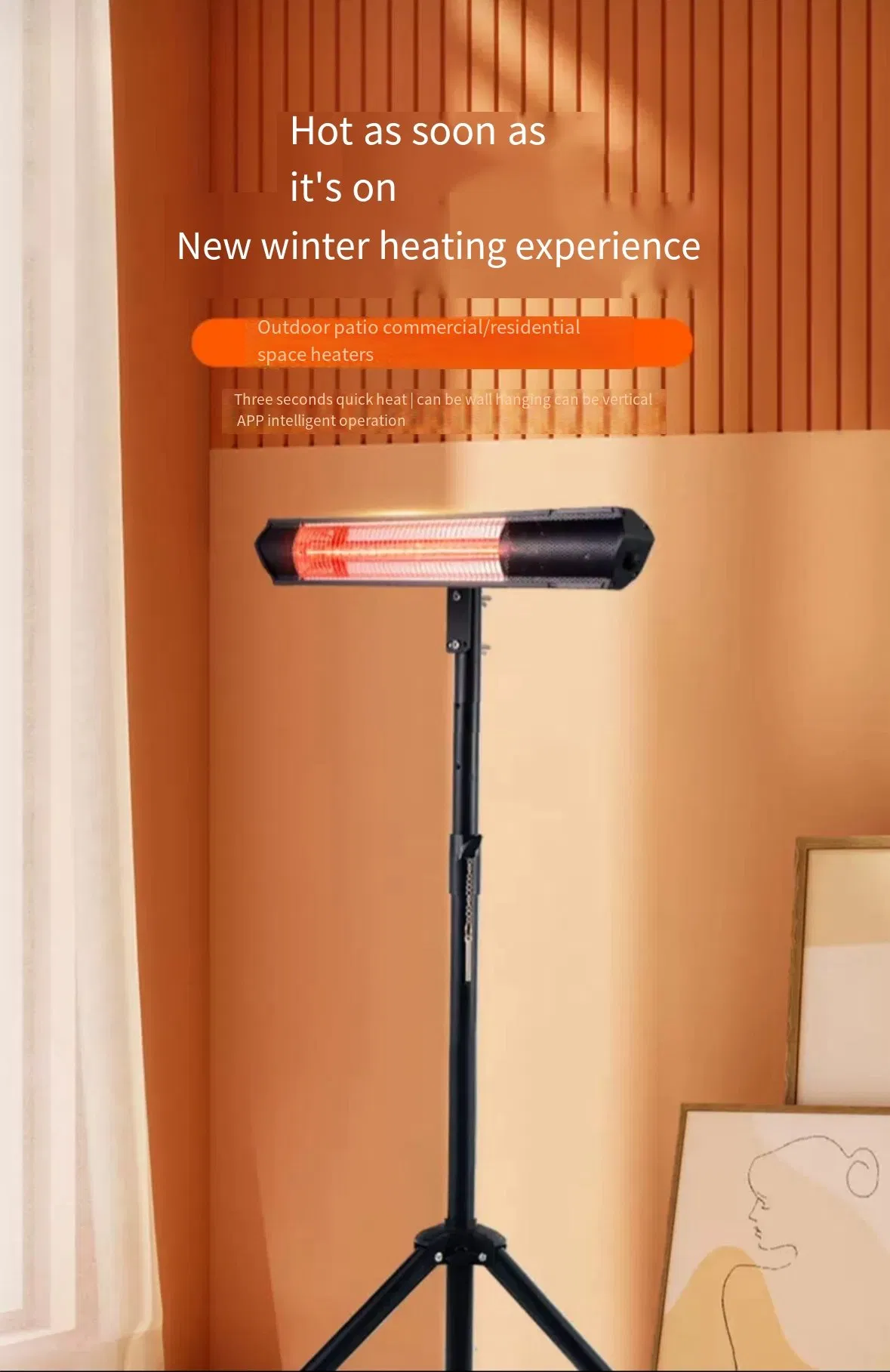 Outdoor Heater Commercial Restaurant Outdoor Heating Stove Wall Mounted Electric Heater
