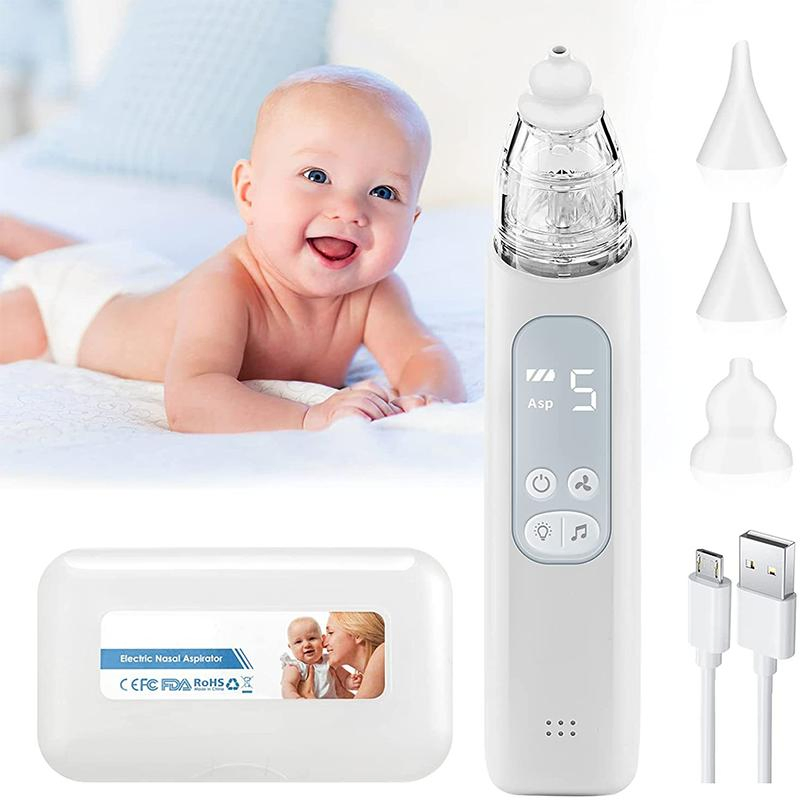 Rechargeable Electric Nose Sucker Nasal Aspirator with Music Function Adjustable Volumefor Baby