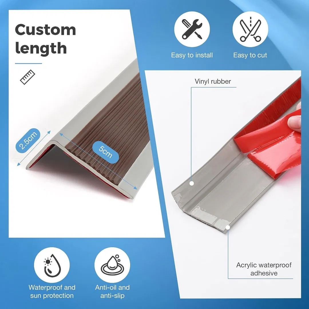 Rubber Stair Corner Trim Non-Slip Step Tread L Shape Stair Nosing Edge Protector