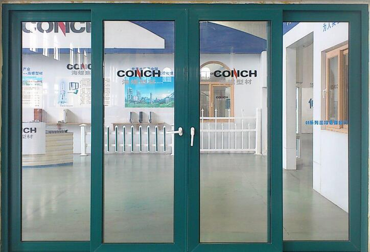 Раздвижная стеклянная дверь-перегородка UPVC 88 серии, зеленая