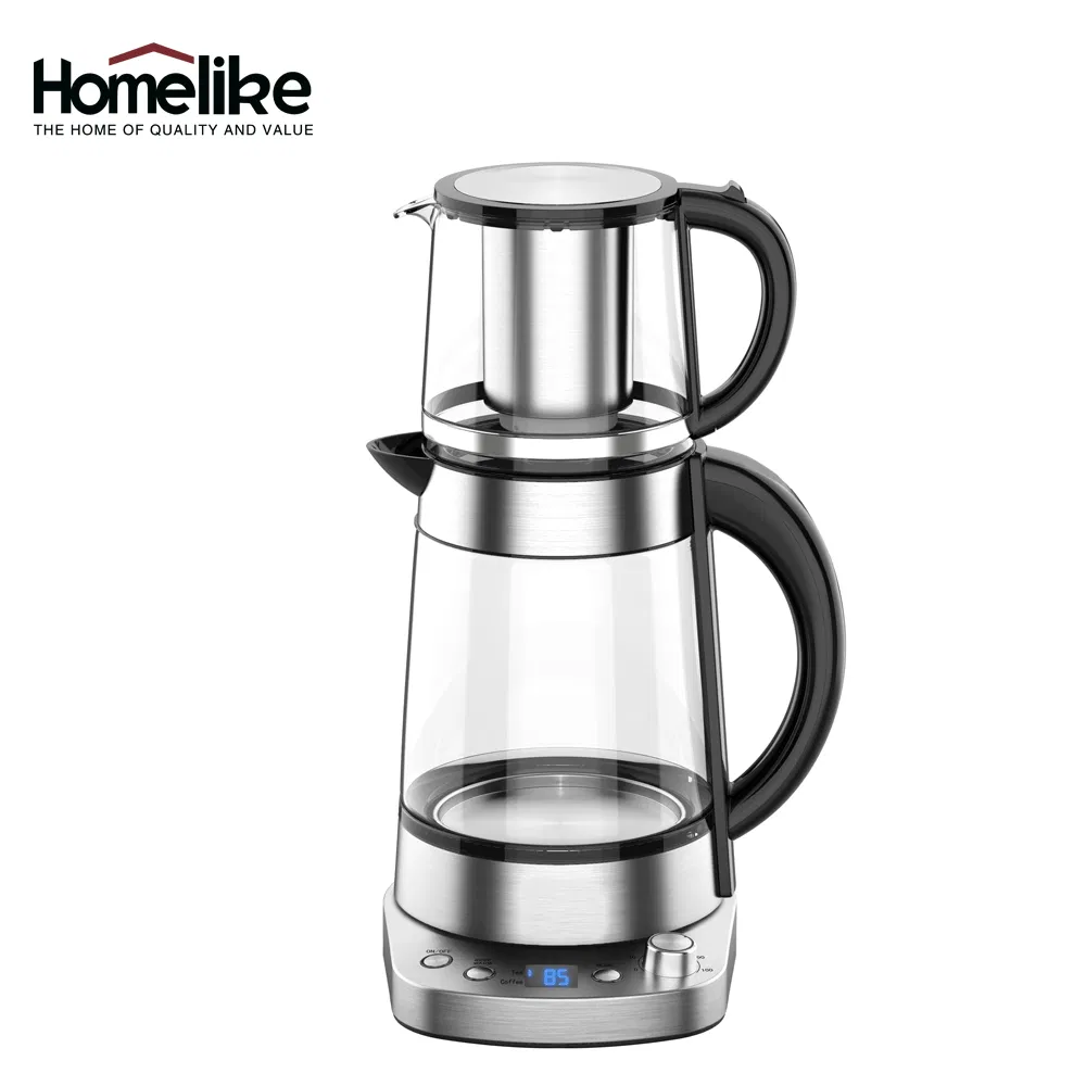 New Design Portable Glass Tea Pot with Handle Smart Turkish Tea Kettle Bottom Dispensing Samovar Tea Maker