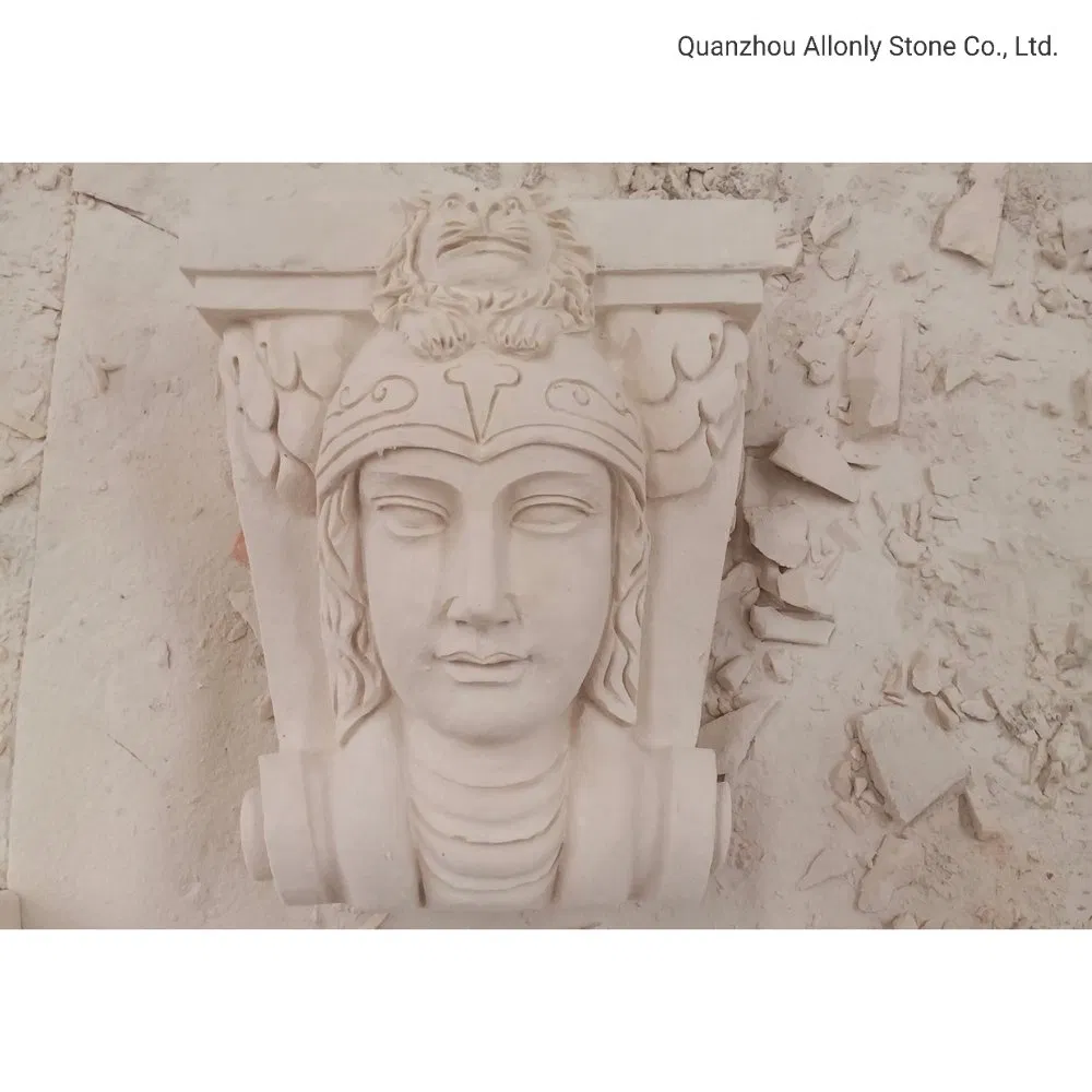 Outdoor Carving Design Bianco Botticino Limestone Decorative Stone for Exterior Wall and Floor