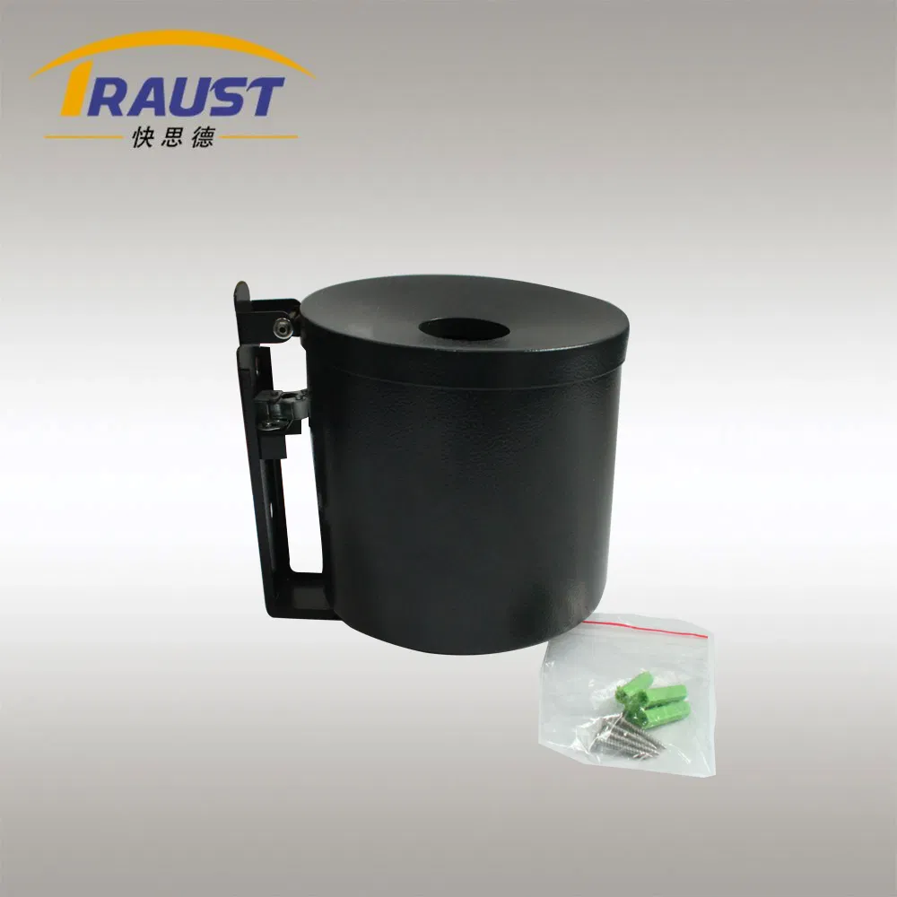 Durable Metal Wall-Mounted Trash Bin and Ashtray for Outdoor Use