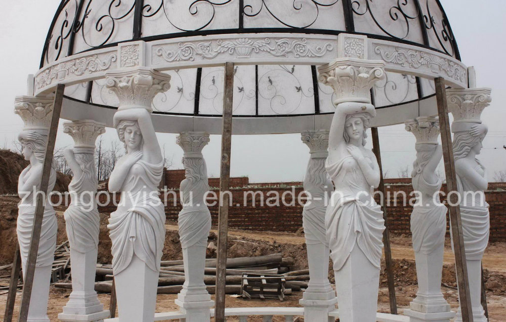 Natural White Marble Garden Gazebo for Decoration