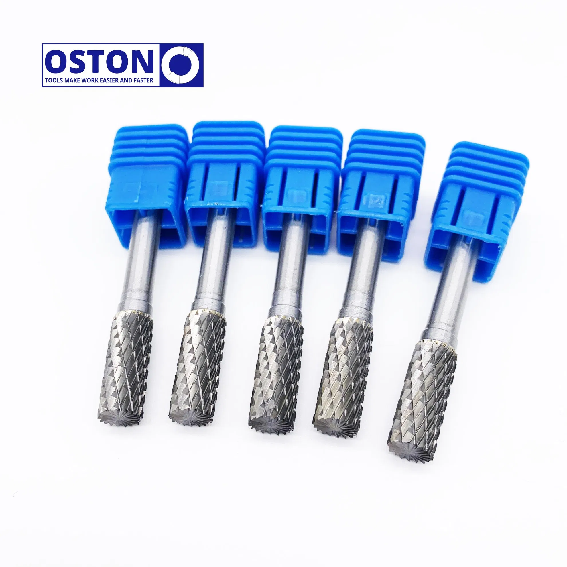 a Type 1/4 Inch 6.35mm Shank Cylinder Shape Double Cut Tungsten Carbide Rotary Burrs