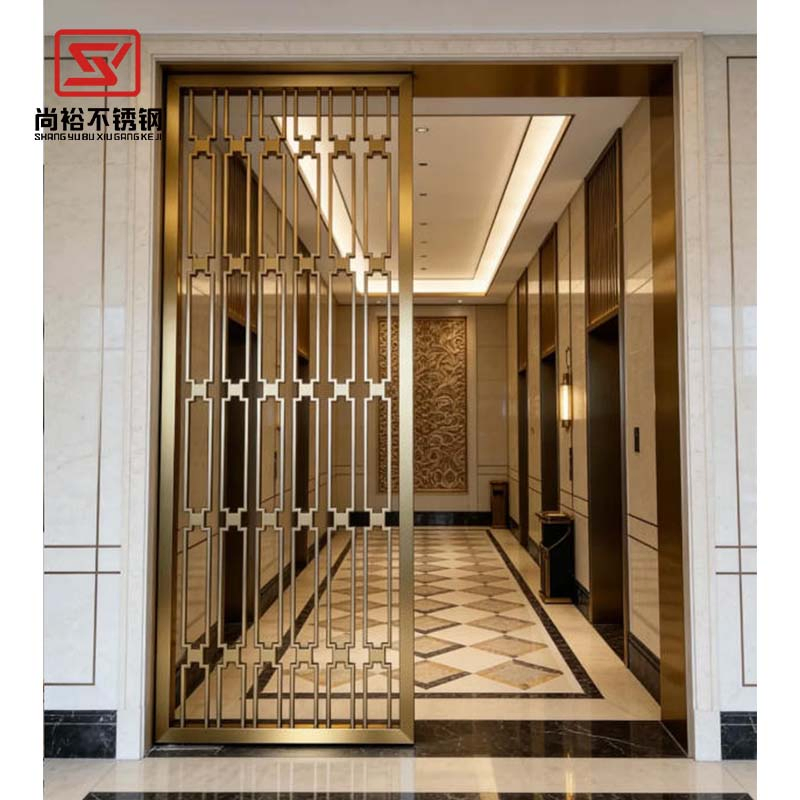 Chic Stainless Steel Screen for Room Division with Laser Cut Finish