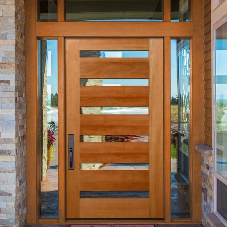 Wood Main Designs Plain Solid Wood Double Exterior Entry Doors
