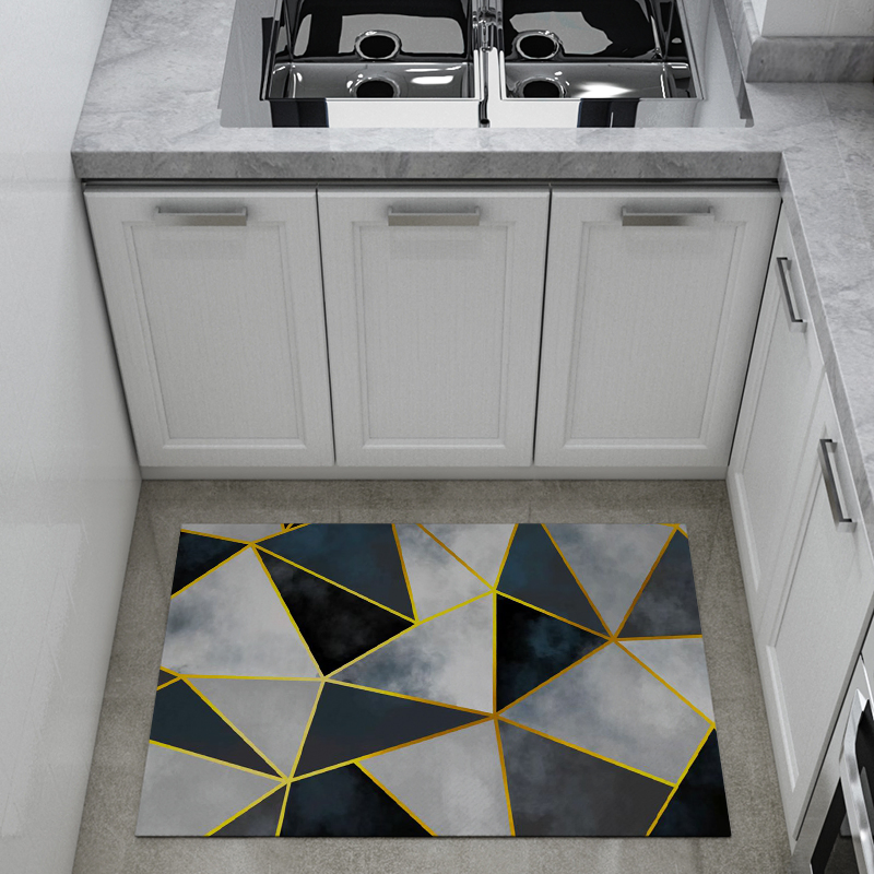 Classic Stripe Design PVC Printed Modern Style Inkjet Kitchen Mat