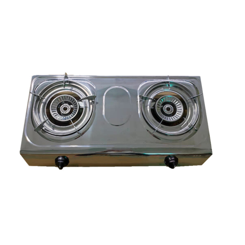 Kitchen Portable Cooking Staintness Gas Stove 2 Burner
