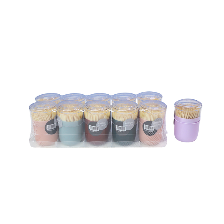 Custom Length Eco-Friendly Disposable Table Decoration Accessories Bamboo Toothpicks in Plastic Bottle Packaging for Parties