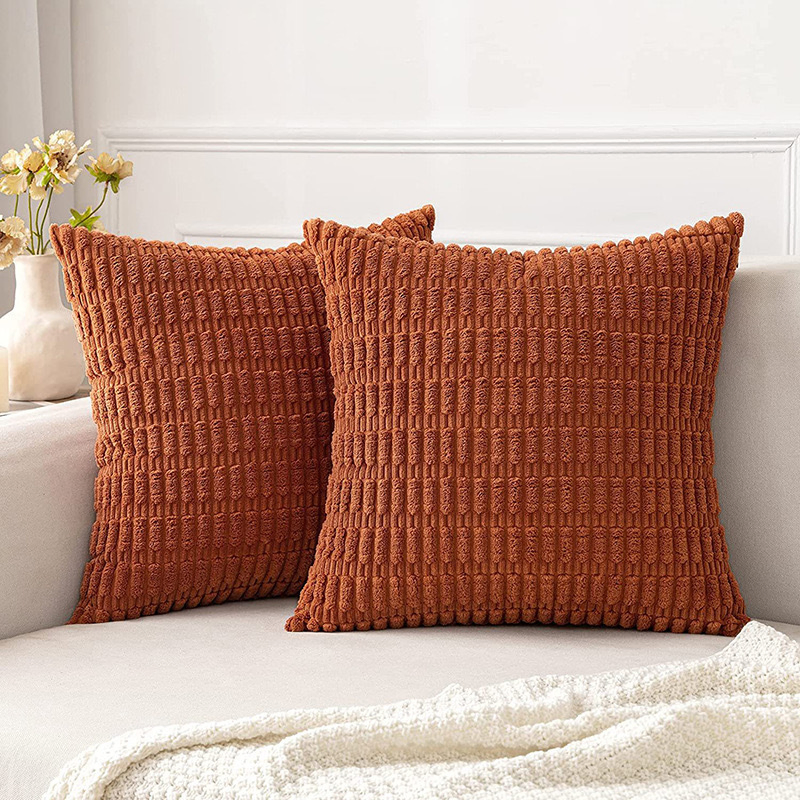 Wholesale 50X50cm Decorative Soft Velvet Corduroy Striped Cushion Cover Boho Throw Pillow Covers Cushion Cases for Home