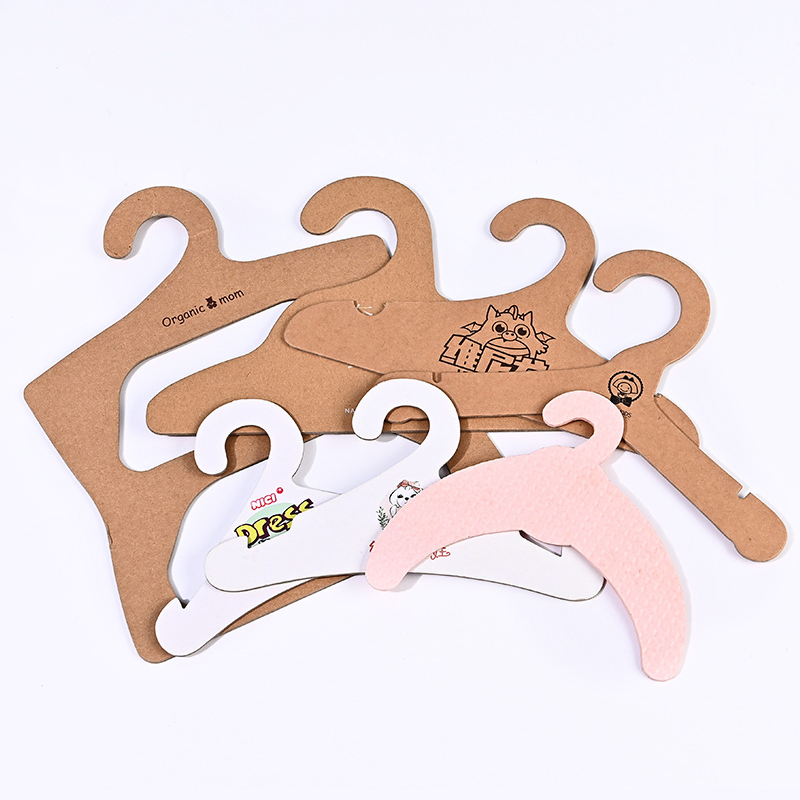 Custom Logo Eco Friendly Recyclable Kraft Paper Cardboard Kids Clothes Paper Hangers
