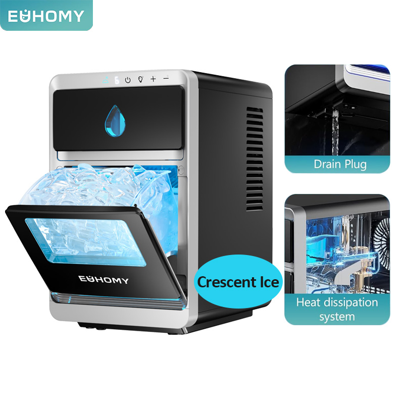 Compact Ice Maker Producing 1500 Cubes Daily Perfect for Parties