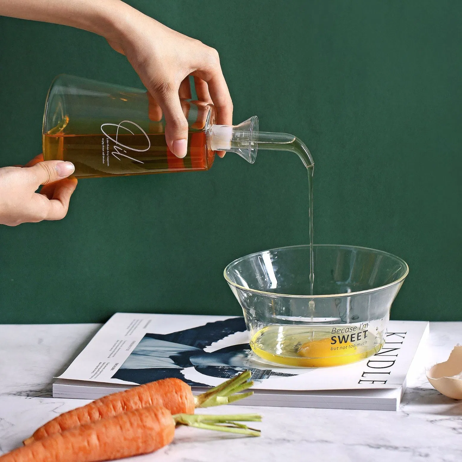 Capped Oil Bottle Vinegar Bottle Corrosion Resistant Kitchen Utensils Glass Oil Pot