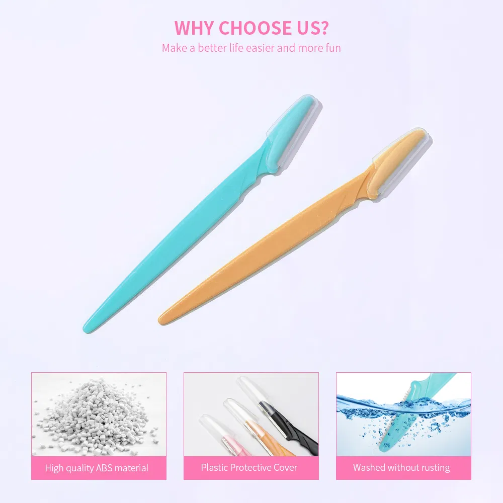 Excellent Quality Plastic Face Eyebrow Shaver Stainless Steel Facial Eye Brow Shaving Razor for Women