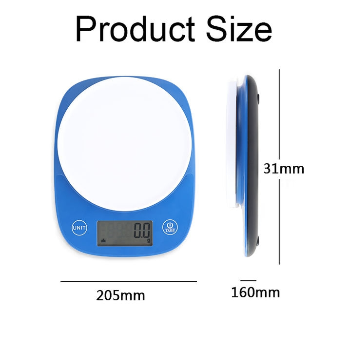 Кухонные весы электронные ABS с LCD дисплеем, 5 кг