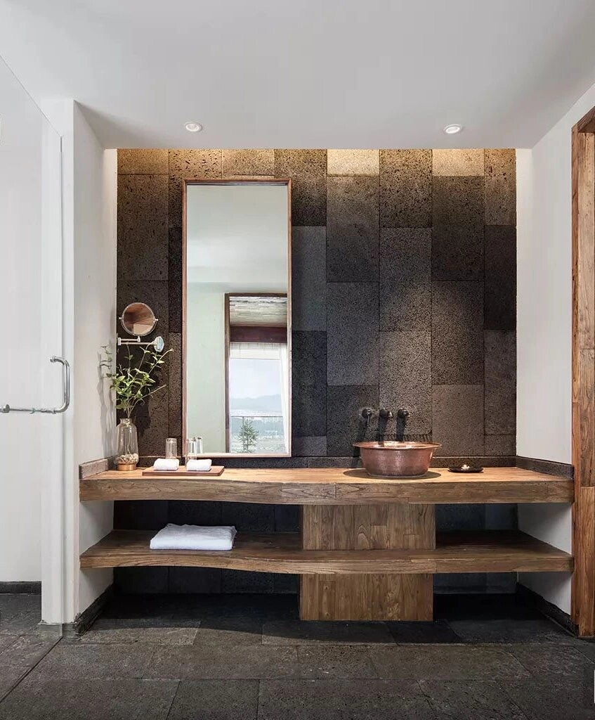 Natural Stone Lava Stone Tile Panel Irregular Edge Black Paver Tile for Driveway Basalt Natural Volcanics Rock Garden Decor