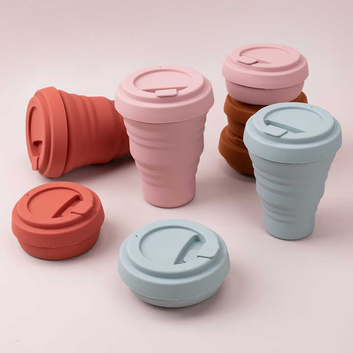 Portable Travel Mug PP Protective Sleeve Coffee Travel Cup Reusable Silicone Coffee Cup Spill Proof