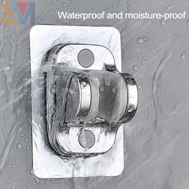 ABS Silver Shower Head Holdering Wall Mounting Strong Adhesive Bracket Adjustable Shower Hand Holder