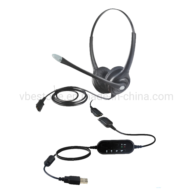 Call Center His Cable Qd Adapter for Telephone Headset VoIP Phones